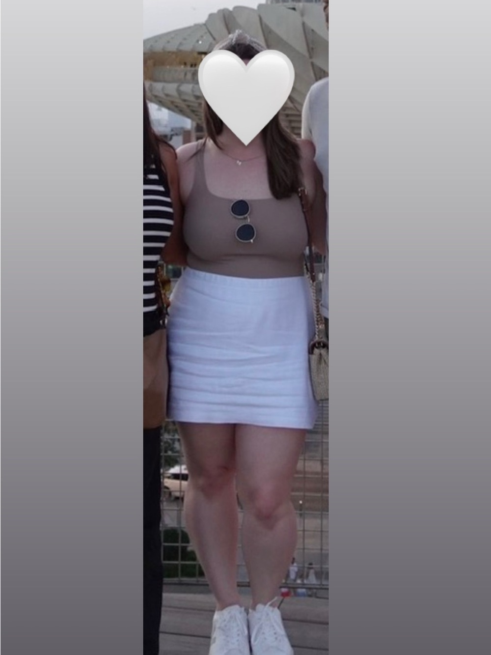 White Linen High-Waist Mini Skirt
